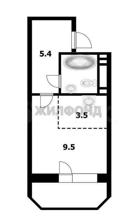 Квартира-студия, 21,1 м, 6/17 эт. - Фото 0