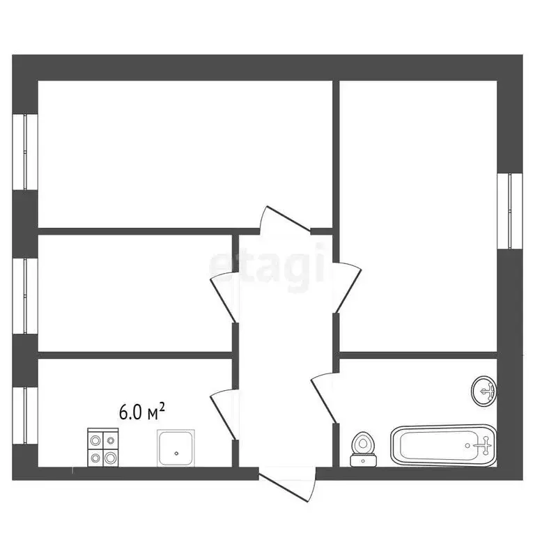 3-комнатная квартира: Алапаевск, улица Флегонта Кабакова, 34 (67.5 м) - Фото 0
