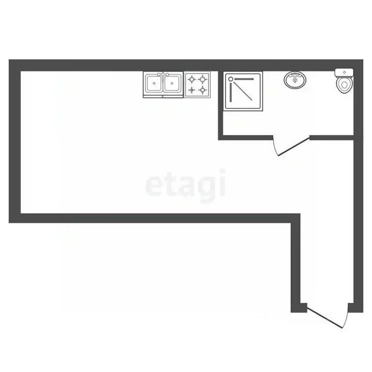 Студия Санкт-Петербург Подольская ул., 42 (12.7 м) - Фото 2