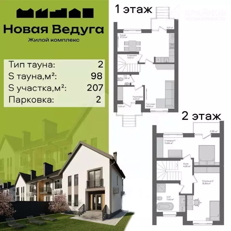 Таунхаус в Воронежская область, Семилукский район, Губаревское с/пос, ... - Фото 2