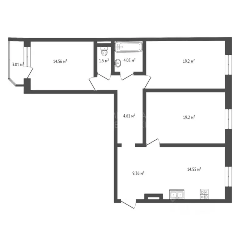 3-к кв. Тюменская область, Тюменский муниципальный округ, д. Дударева ... - Фото 2