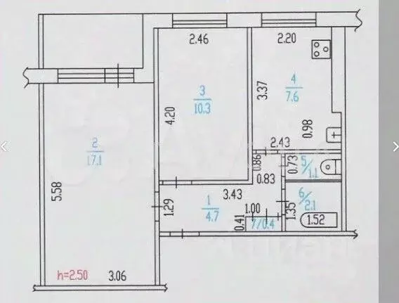 2-к кв. Алтайский край, Барнаул ул. Энтузиастов, 3А (53.5 м) - Фото 1