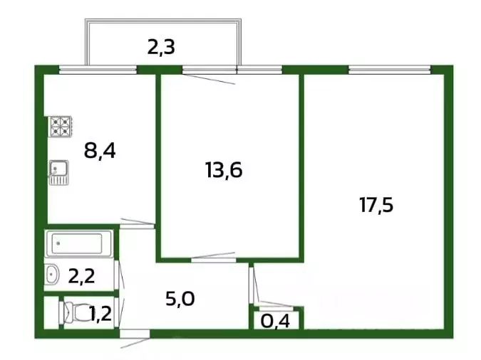 2-к кв. Санкт-Петербург Железноводская ул., 66 (47.8 м) - Фото 1