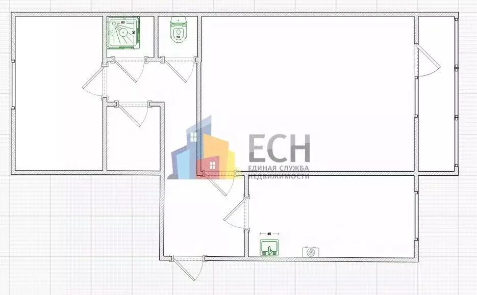 2-к кв. Тульская область, Новогуровский рп ул. Мира, 6 (52.6 м) - Фото 2