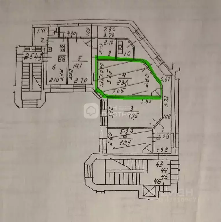 Комната Санкт-Петербург наб. Реки Фонтанки, 103 (23.1 м) - Фото 2