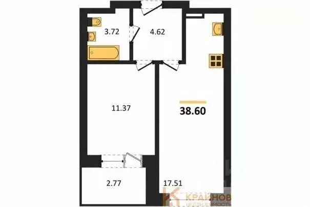 1-к кв. Воронежская область, Воронеж Транспортная ул., 58 (38.6 м) - Фото 0