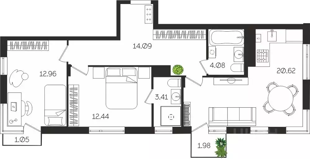 2-к кв. Тульская область, Тула ул. Богородицкая, 8В (70.63 м) - Фото 1