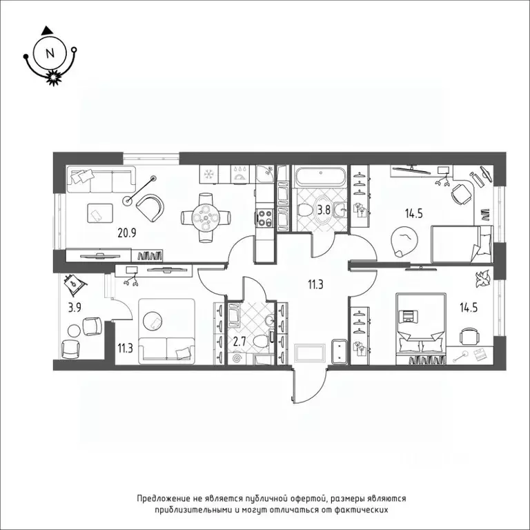 3-к кв. Омская область, Омск Зеленая река мкр,  (81.0 м) - Фото 0