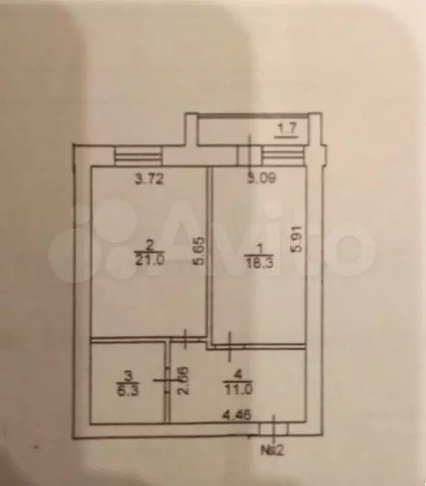 1-к. квартира, 56,6 м, 3/10 эт. - Фото 0