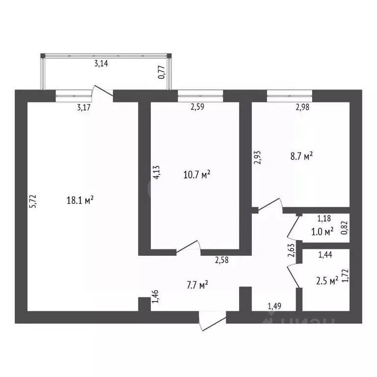 2-к кв. Амурская область, Зея Светлый мкр, 58 (48.7 м) - Фото 1