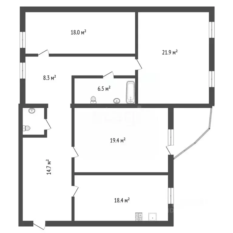 3-к кв. Воронежская область, Воронеж Купянский пер., 7 (104.9 м) - Фото 2