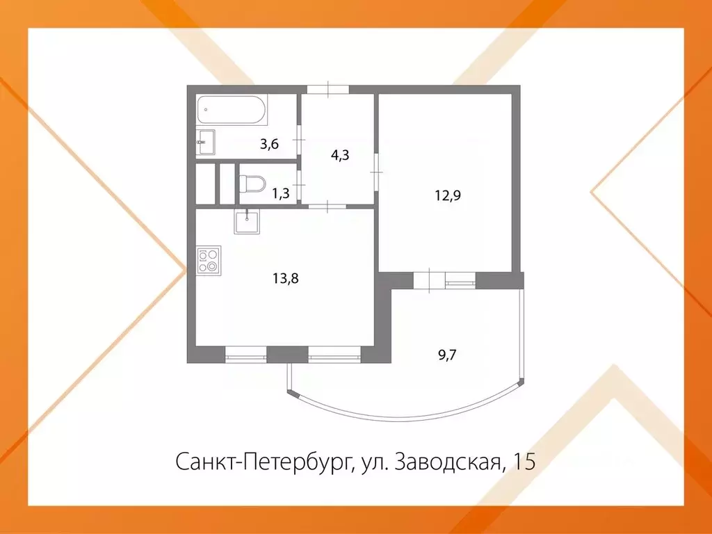 1-к кв. Санкт-Петербург Усть-Славянка тер., ул. Заводская, 15 (35.9 м) - Фото 2