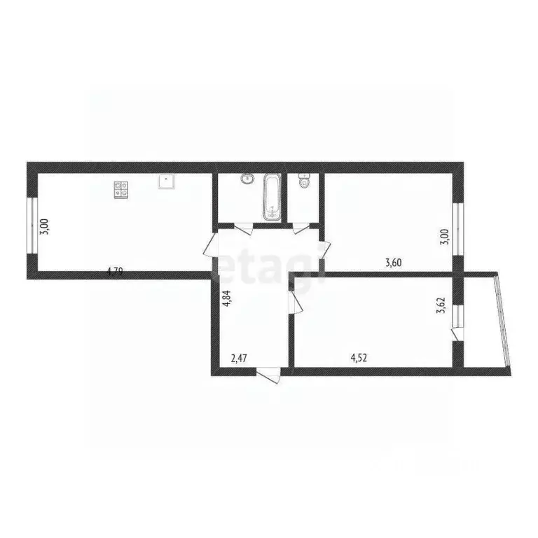 2-к кв. Ханты-Мансийский АО, Сургутский район, Федоровский городское ... - Фото 2