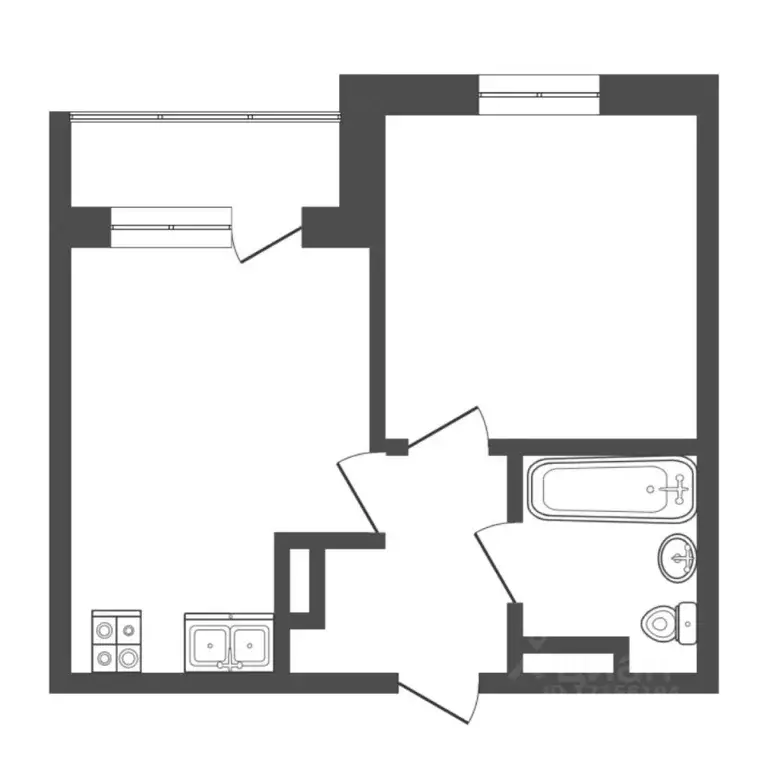 1-к кв. Тюменская область, Тюмень ул. Фармана Салманова, 26к2 (30.7 м) - Фото 2