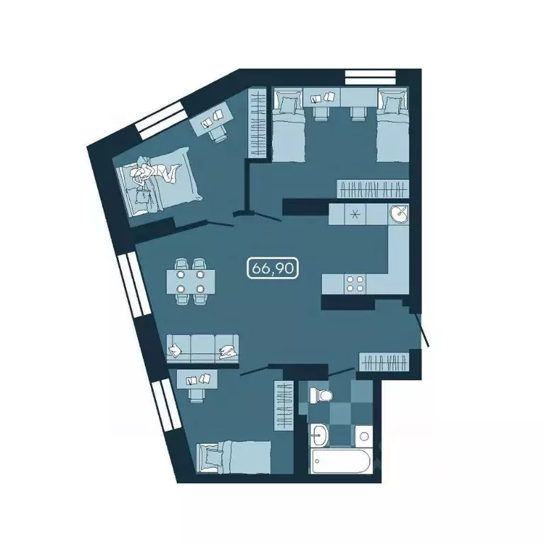 4-к кв. Приморский край, Владивосток ул. Борисенко (66.9 м) - Фото 1