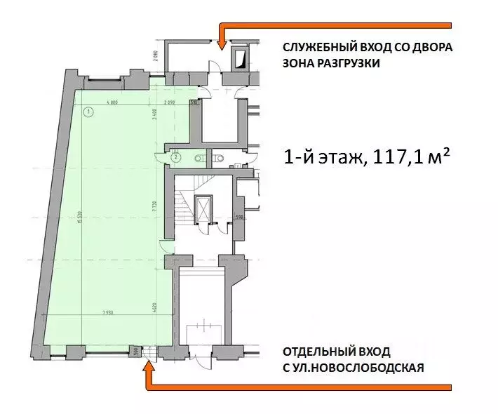 Торговая площадь в Москва Новослободская ул., 26С1 (117 м) - Фото 1