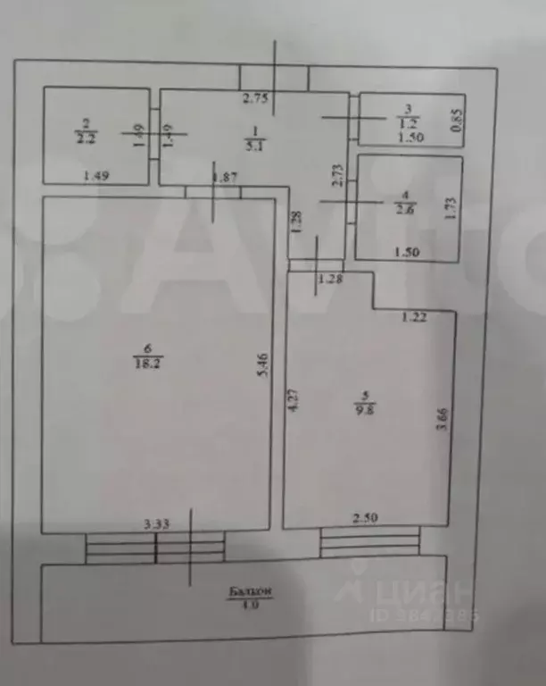 1-к кв. Татарстан, Казань Азино-1 мкр, ул. Закиева, 5 (43.5 м) - Фото 2