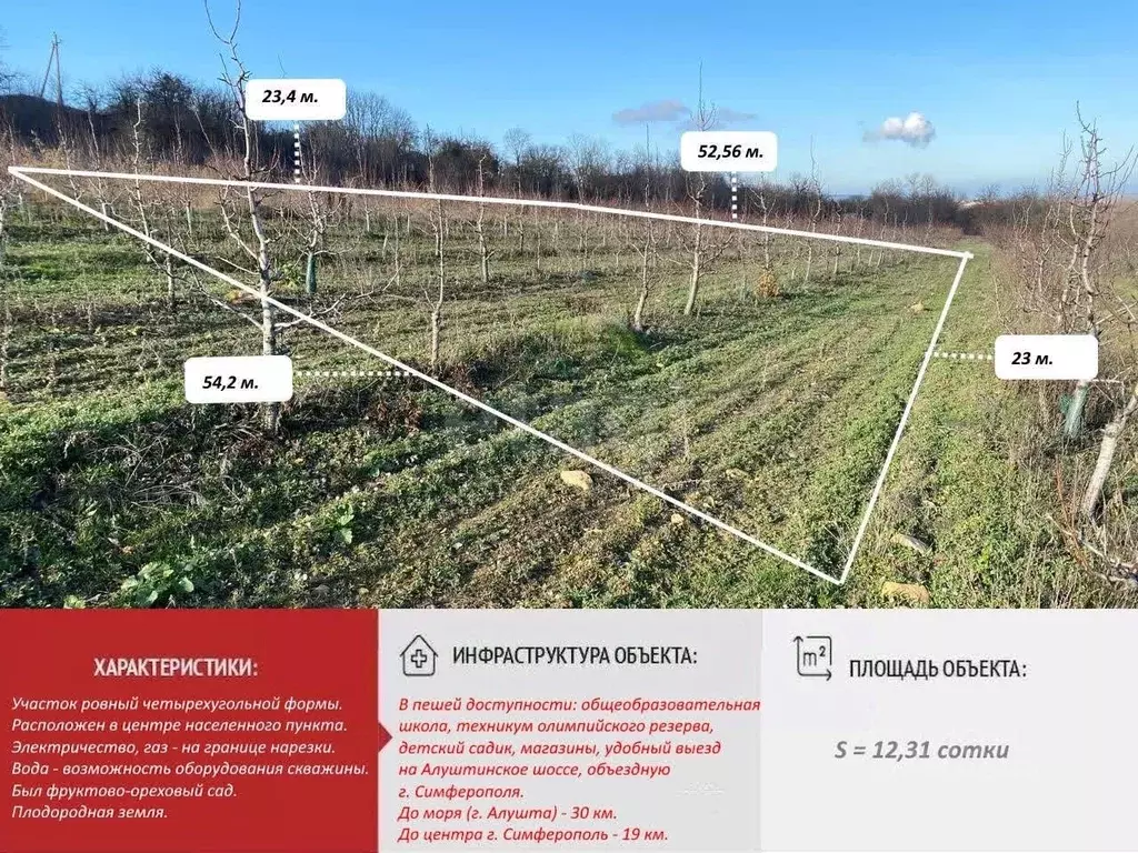 Участок в Крым, Симферопольский район, Добровское с/пос, с. ... - Фото 1