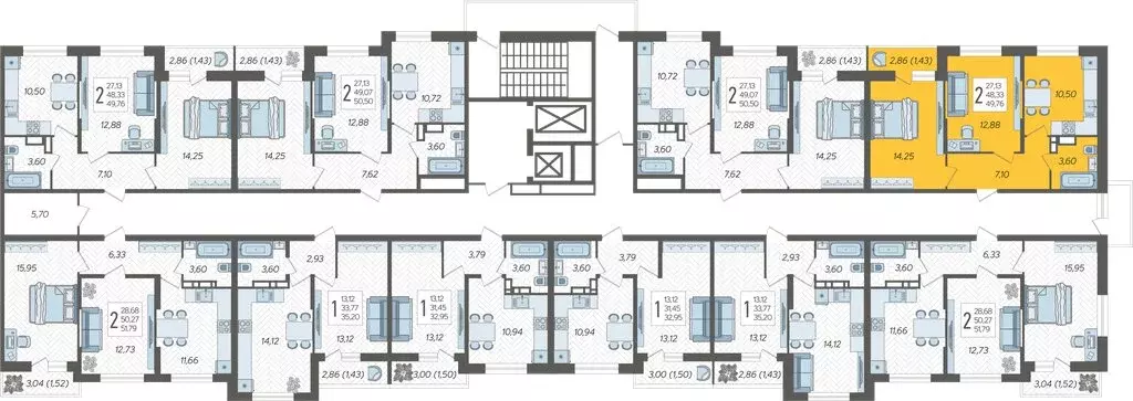 2-комнатная квартира: Краснодар, жилой комплекс Смородина (49.76 м) - Фото 1