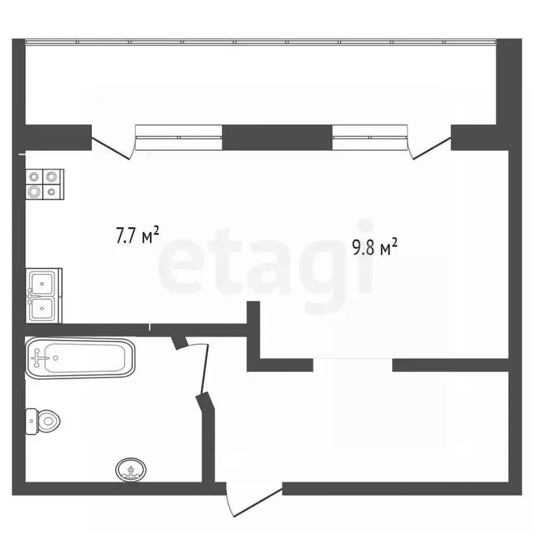 2-к кв. Тюменская область, Тюмень ул. Тимофея Чаркова, 69к3 (41.4 м) - Фото 2