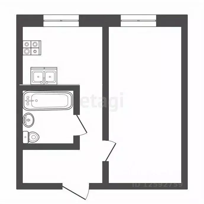 1-к кв. Тамбовская область, Тамбов ул. Жуковского, 2Б (29.1 м) - Фото 2