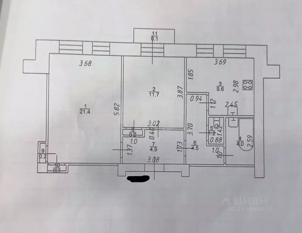 2-к кв. Татарстан, Зеленодольск ул. Гагарина, 5/2 (58.0 м) - Фото 1