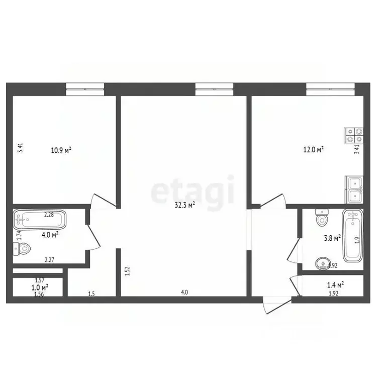 3-к кв. Москва ул. Мневники, 5 (70.0 м) - Фото 2