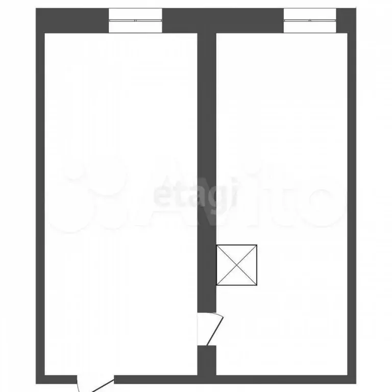 2-к. квартира, 29 м, 1/1 эт. - Фото 0