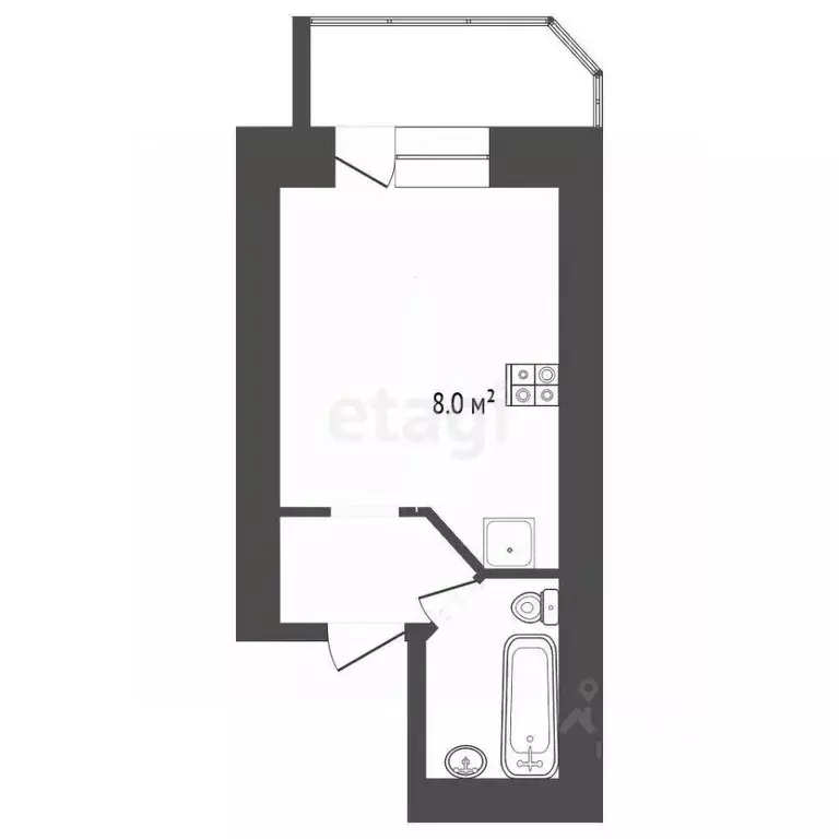 Студия Вологодская область, Вологда ул. Ломоносова, 4 (19.8 м) - Фото 2