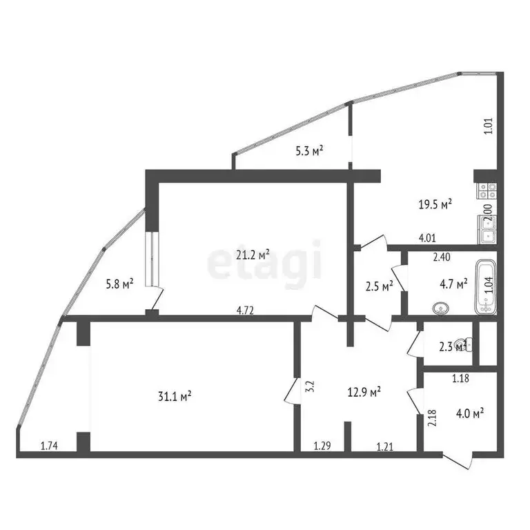 2-комнатная квартира: Пятигорск, улица Пастухова, 20 (96.2 м) - Фото 0