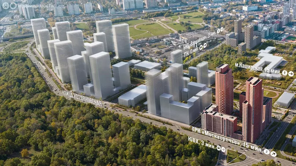 1-комнатная квартира: Москва, жилой комплекс Москворечье, 1.4 (33.2 м) - Фото 1
