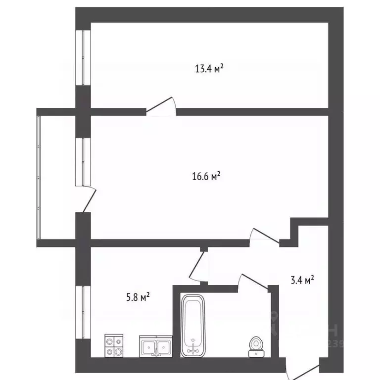 2-к кв. Башкортостан, Стерлитамак ул. Тукаева, 5Б (43.6 м) - Фото 2