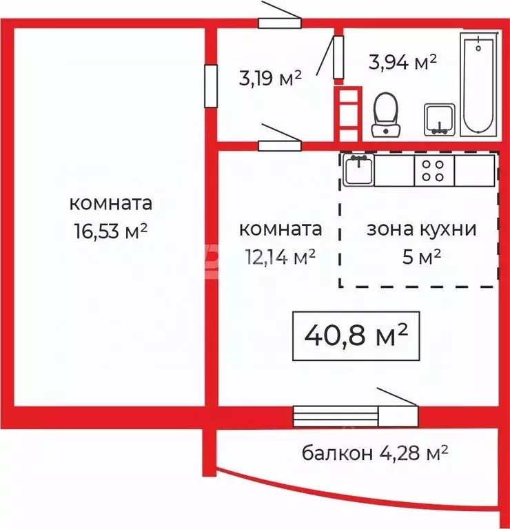 1-к кв. Челябинская область, Челябинск ул. Маршала Чуйкова, 7 (40.7 м) - Фото 1