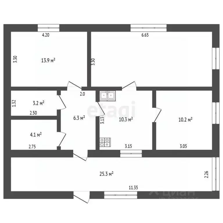 Дом в Калужская область, Мещовск Красноармейская ул., 1А (71 м) - Фото 2