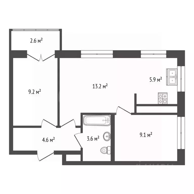 3-к кв. Санкт-Петербург Яхтенная ул., 24к2 (48.0 м) - Фото 2