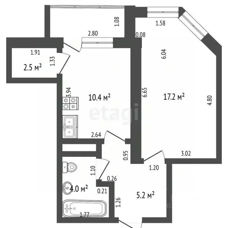 1-к кв. Ульяновская область, Ульяновск ул. Кирова, 6/2 (39.3 м) - Фото 2