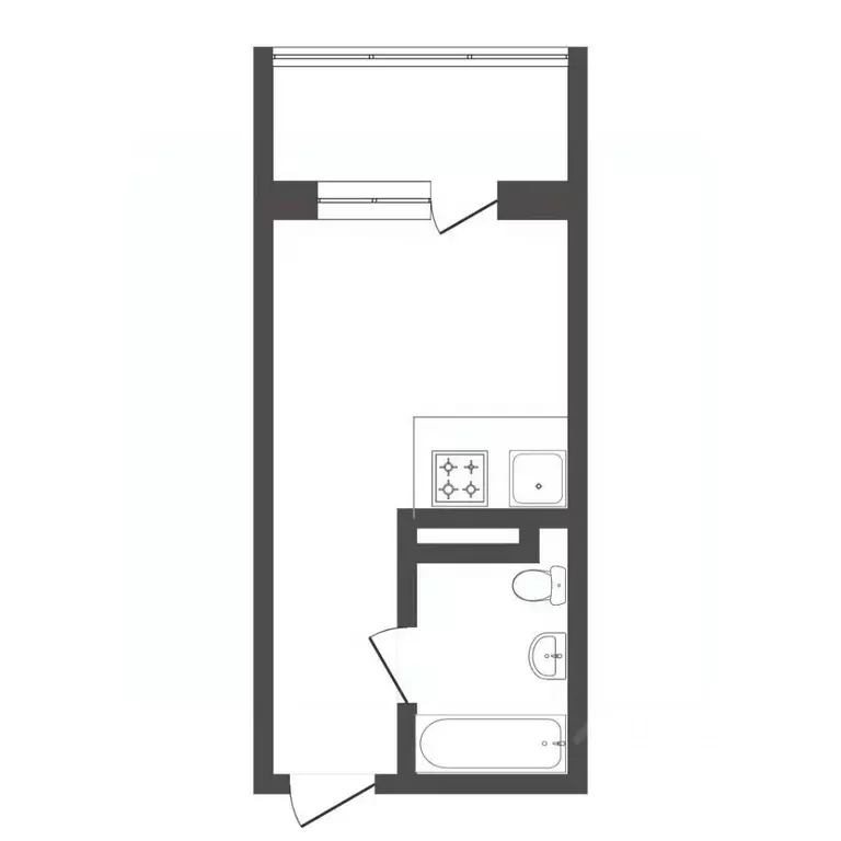 Студия Тюменская область, Тюмень ул. Новоселов, 113 (17.6 м) - Фото 1