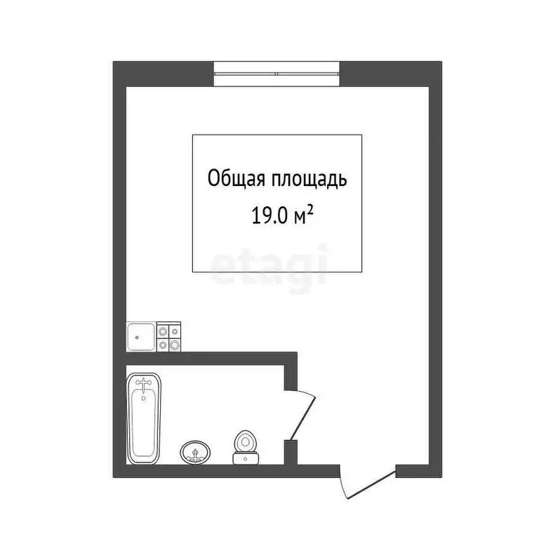 Квартира-студия: Томск, улица Косарева, 8 (19 м) - Фото 0