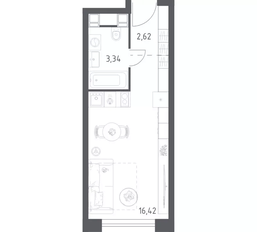 Квартира-студия: Москва, Пятницкое шоссе, 56Б (22.38 м) - Фото 1