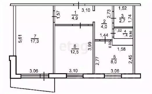 2-к кв. Оренбургская область, Оренбург ул. Чкалова, 13 (50.3 м) - Фото 1