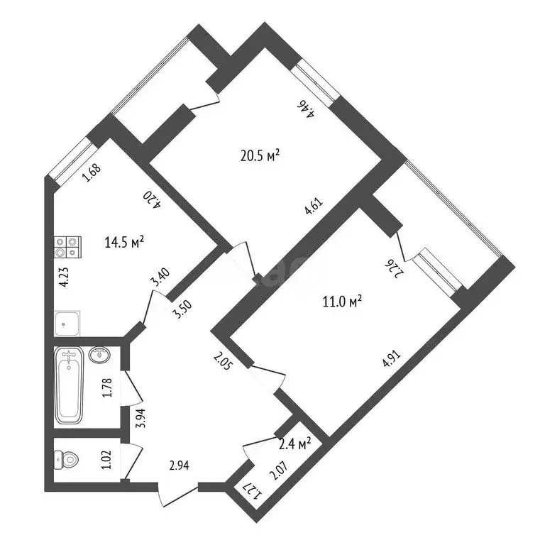 2-комнатная квартира: Тюмень, 6-й микрорайон, улица Валерии ... - Фото 1