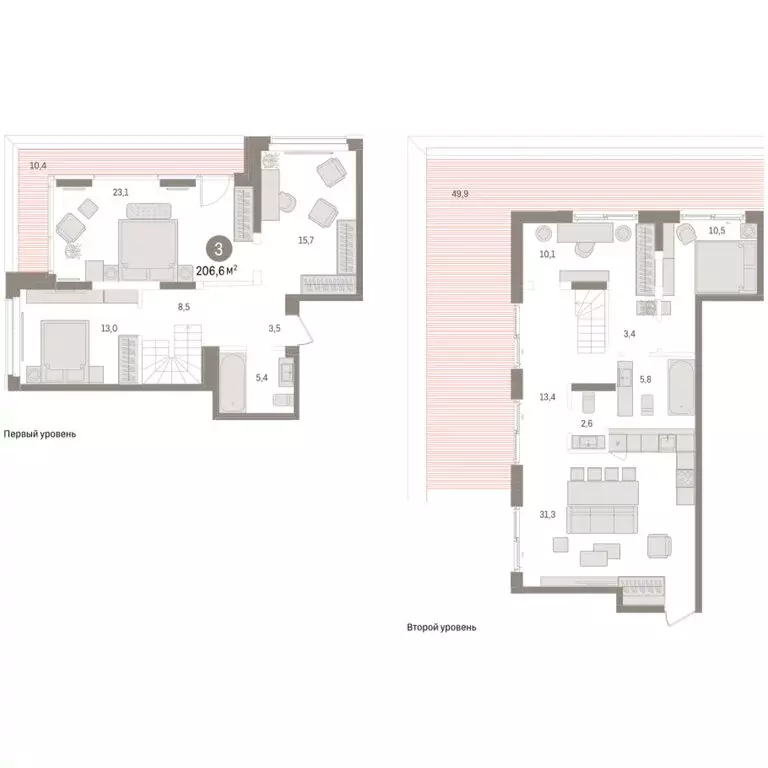 3-комнатная квартира: Тюмень, жилой комплекс На Минской (206.61 м) - Фото 1