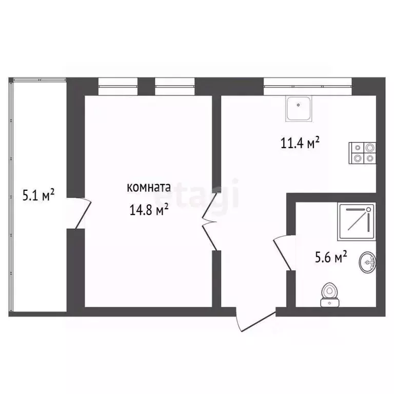1-к кв. Московская область, Люберцы городской округ, Томилино пгт, ... - Фото 2