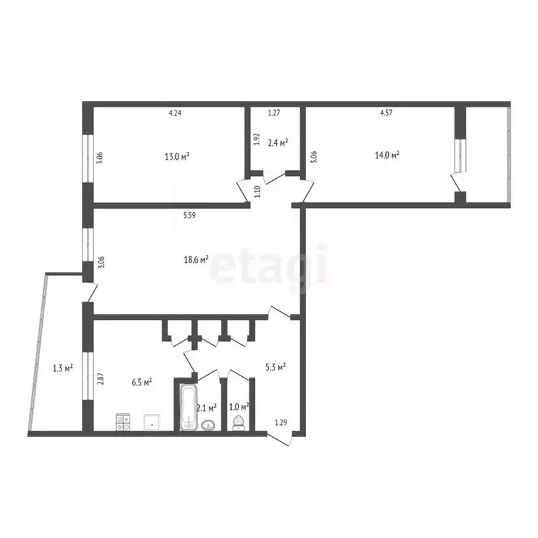 3-к кв. Мордовия, Саранск ул. Металлургов, 4 (65.0 м) - Фото 1