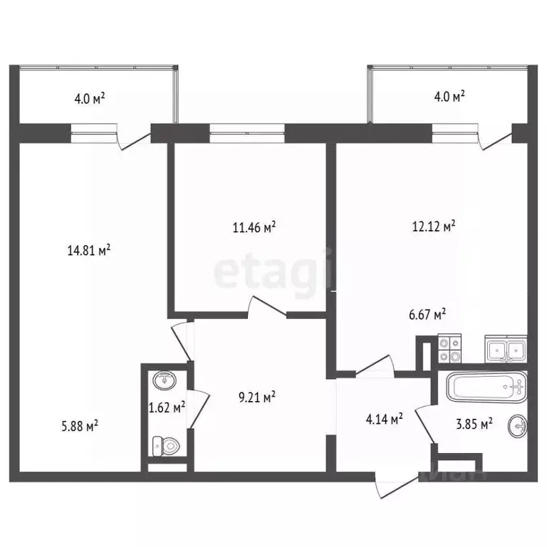 3-к кв. Московская область, Раменское Спортивный проезд, 6 (69.82 м) - Фото 2