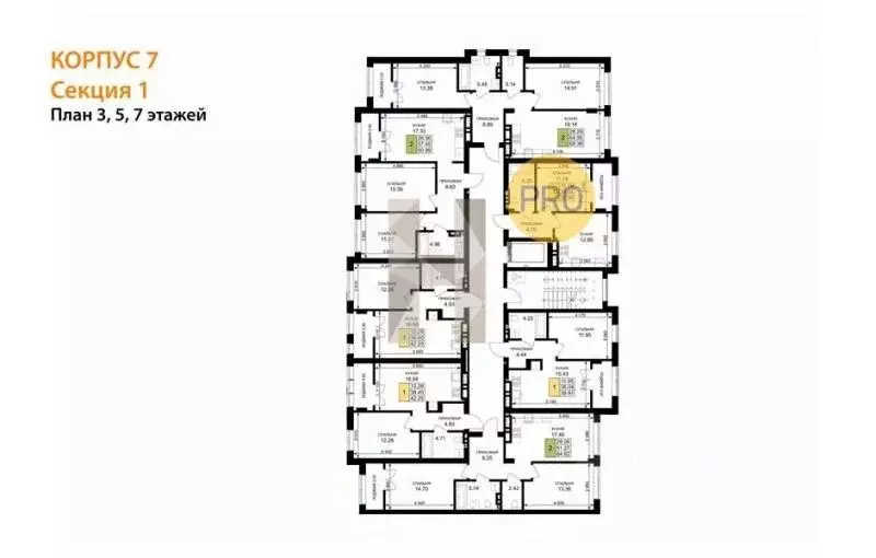 2-к кв. Калининградская область, Гурьевск Включи жилой комплекс (68.38 ... - Фото 2