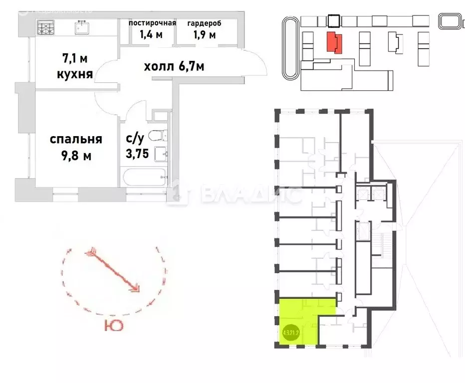 1-комнатная квартира: Москва, Автомобильный проезд, 4 (31 м) - Фото 1