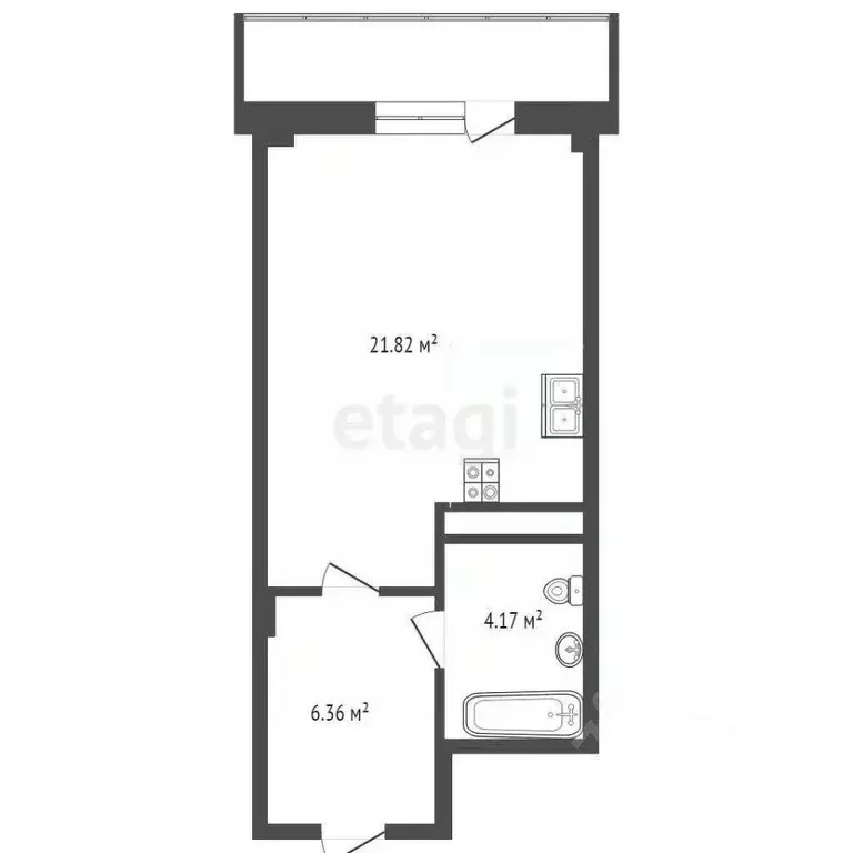 Студия Тюменская область, Тюмень Таврическая ул., 9к7 (32.3 м) - Фото 2
