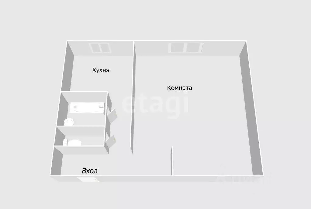 1-к кв. Сахалинская область, Долинский городской округ, с. Быков ул. ... - Фото 2