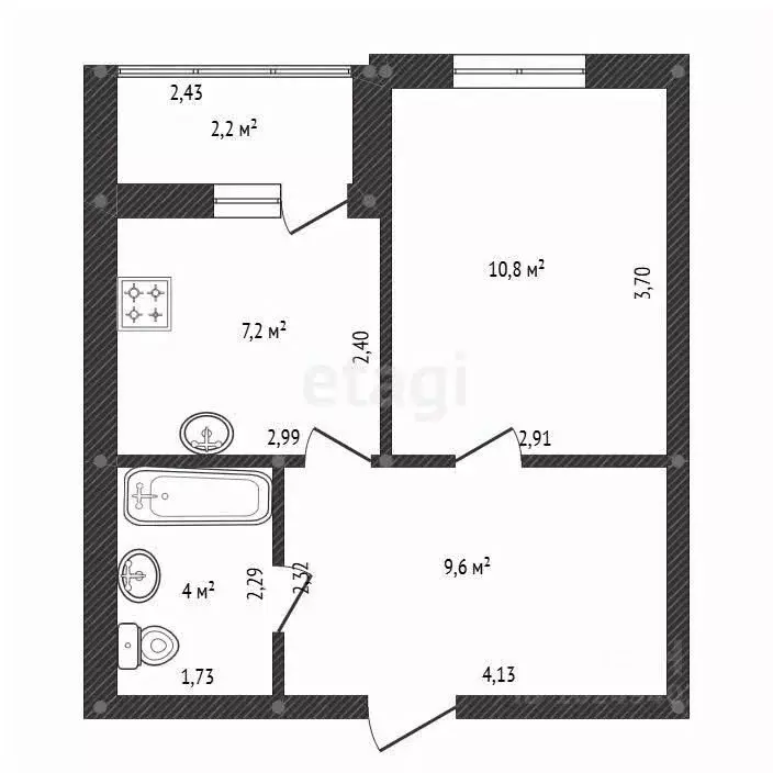 1-к кв. Башкортостан, Уфа ул. Гази Загитова, 11/1 (31.6 м) - Фото 1